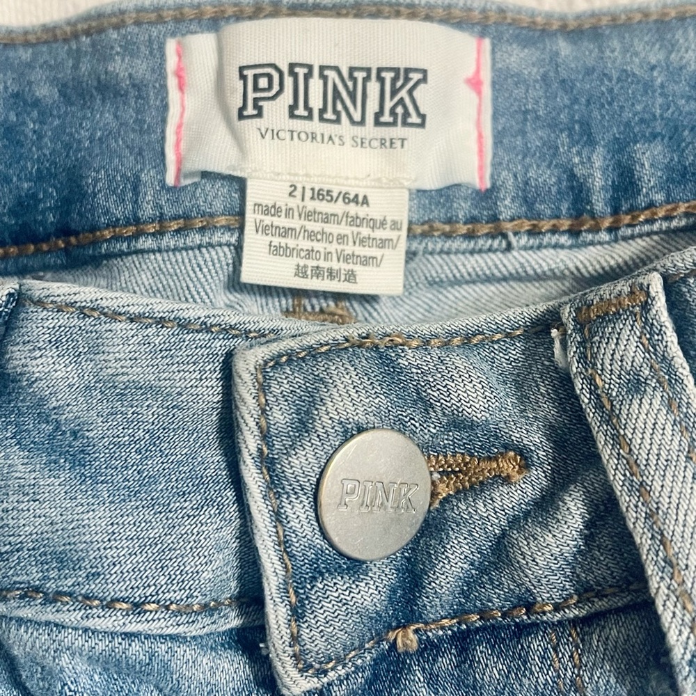 PINK VS Denim Short Shorts 💙☀️ - Picture 5 of 7